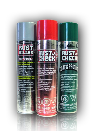 Rust Check product bottles